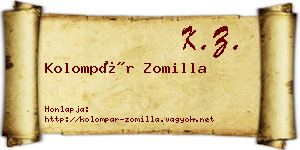 Kolompár Zomilla névjegykártya